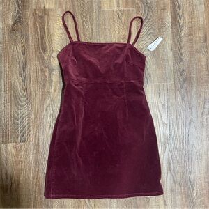 Pacsun Burgundy Mini Corduroy Dress Adjustable Spaghetti Straps,‎ Small YTK